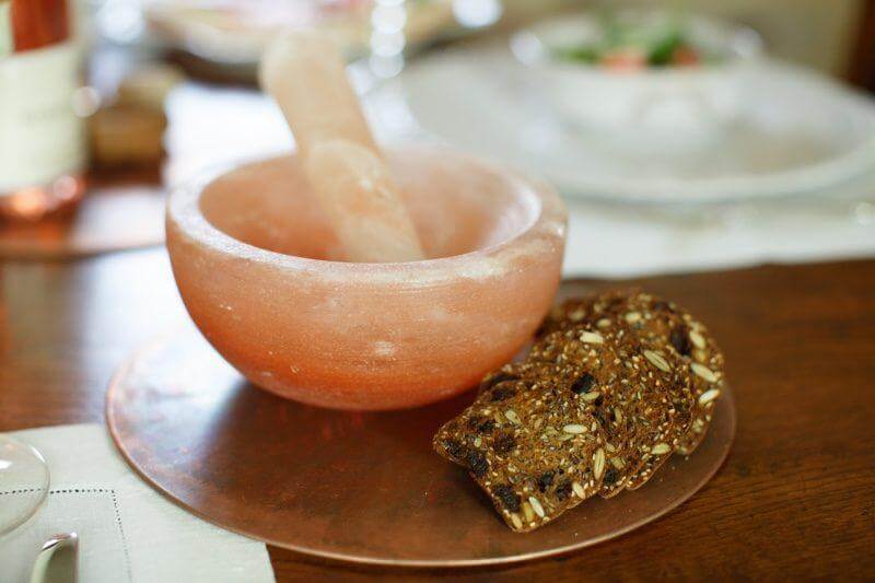 This blush salt cellar is a perfect dish for a spread to go with crackers.