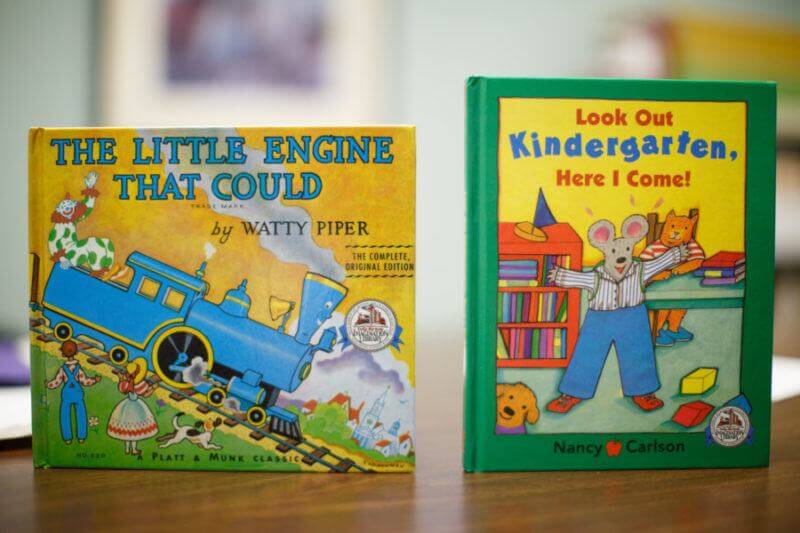 When a child is enrolled in Books from Birth, the first book they receive is inspirational The Little Engine That Could, and their final book, Look Out, Kindergarten, Here I Come, celebrates their readiness to tackle kindergarten.