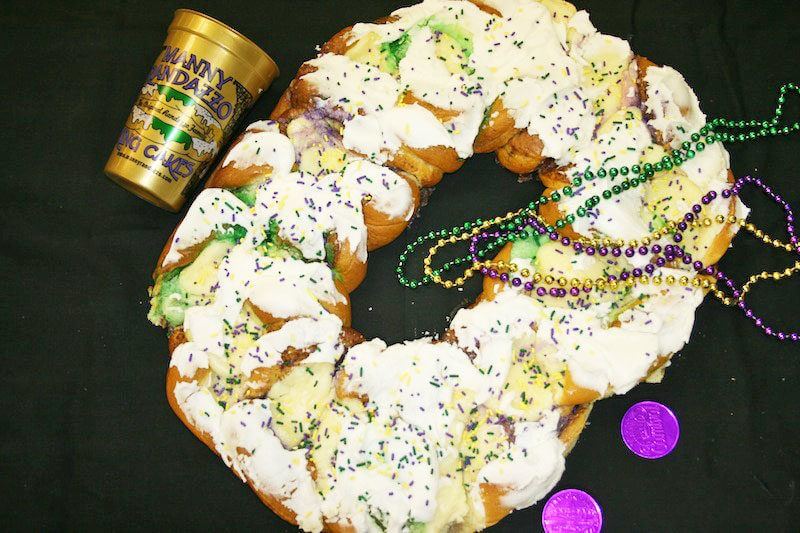 king cake is a typical New Orleans food