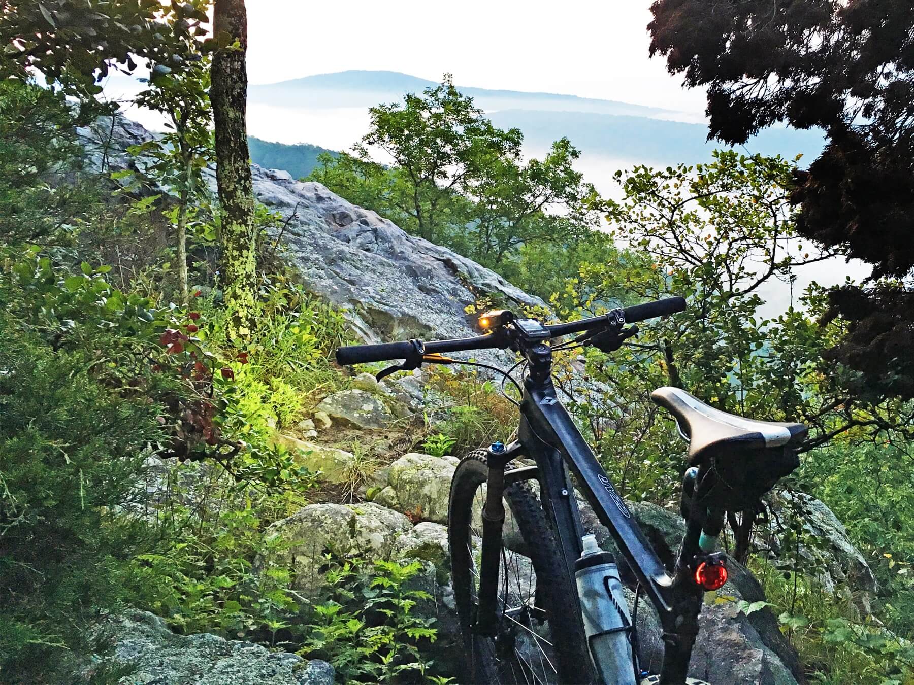 Michael O'Kelley takes early morning mountain-bike rides to the top of Double Oak Mountain, directly above Mt Laurel, where he enjoys this stunning view.
