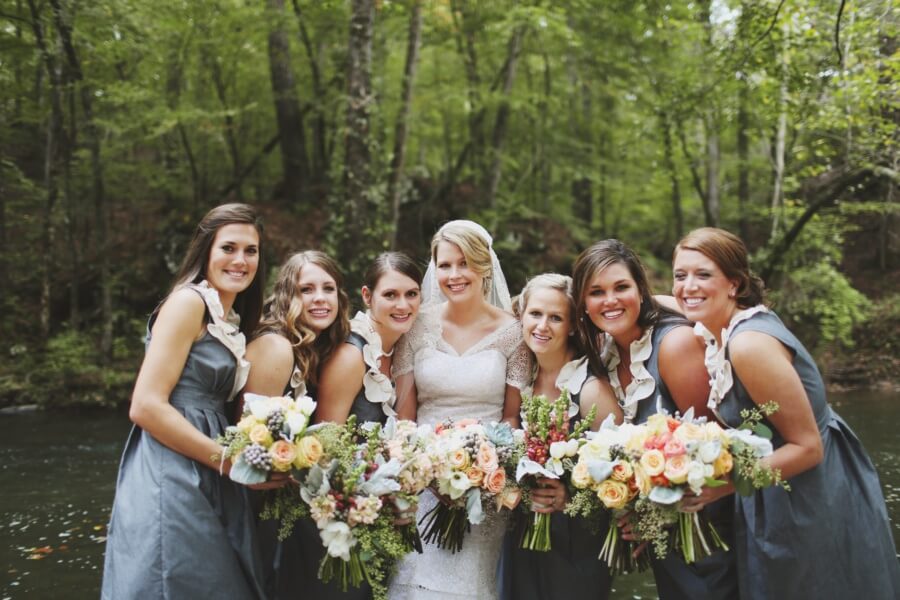 Ivy and her maids pause for a photo on the banks of Little Cahaba River. We can’t get enough of those gorgeous custom made bridesmaids dresses and breathtaking florals! Ivy and her maids pause for a photo on the banks of Little Cahaba River. We can’t get enough of those gorgeous custom made bridesmaids dresses and breathtaking florals!