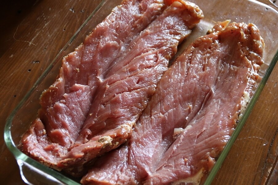 Butterfly the pork tenderloin