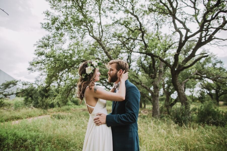 The couple shares a sweet moment before they become man and wife.