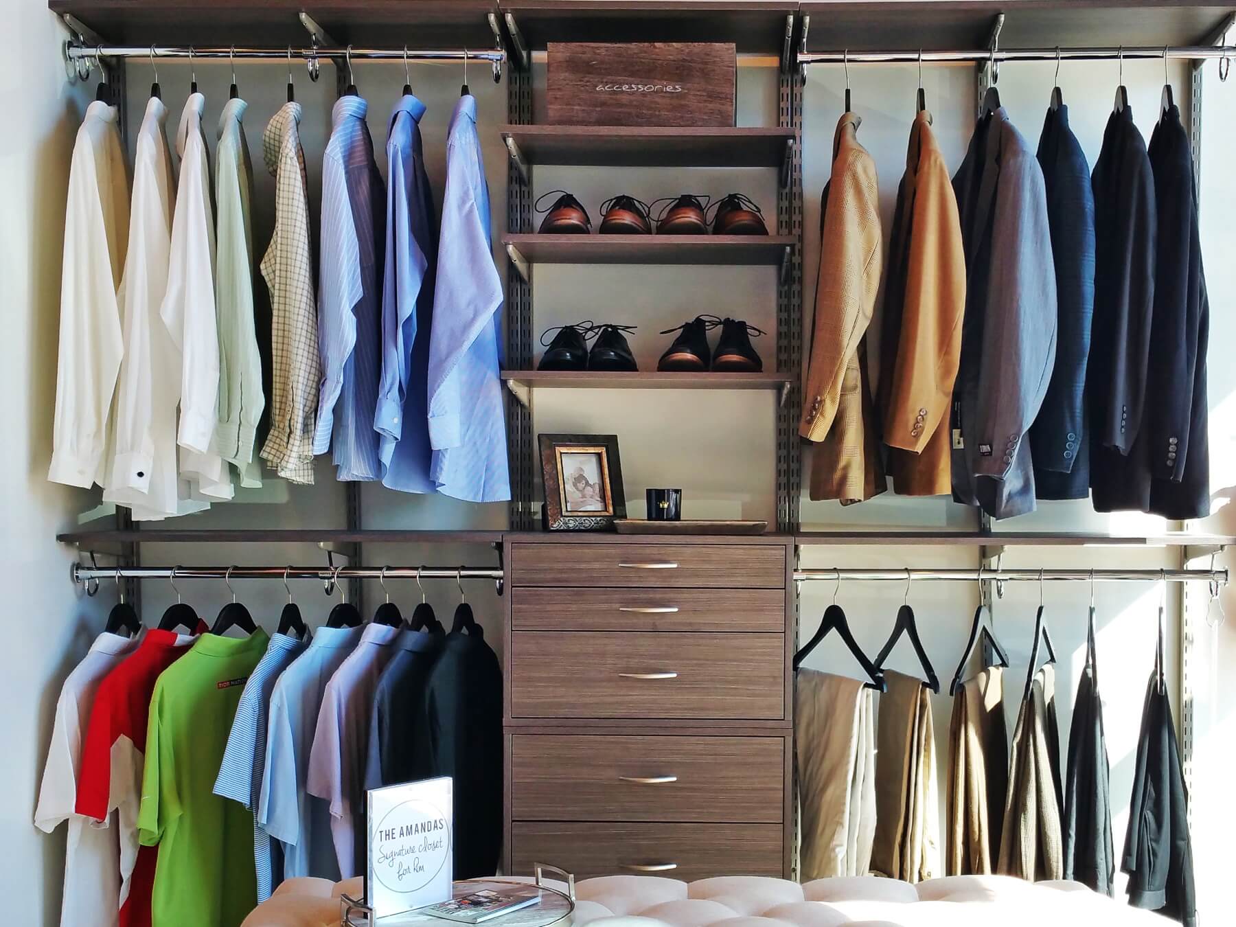 This dapper closet for him is a dream!
