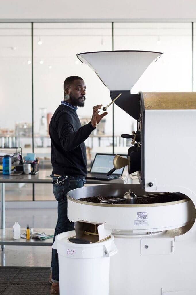 The computer is always at the roaster's side, as it is integral to achieving the exact science to perfectly roasting the beans.