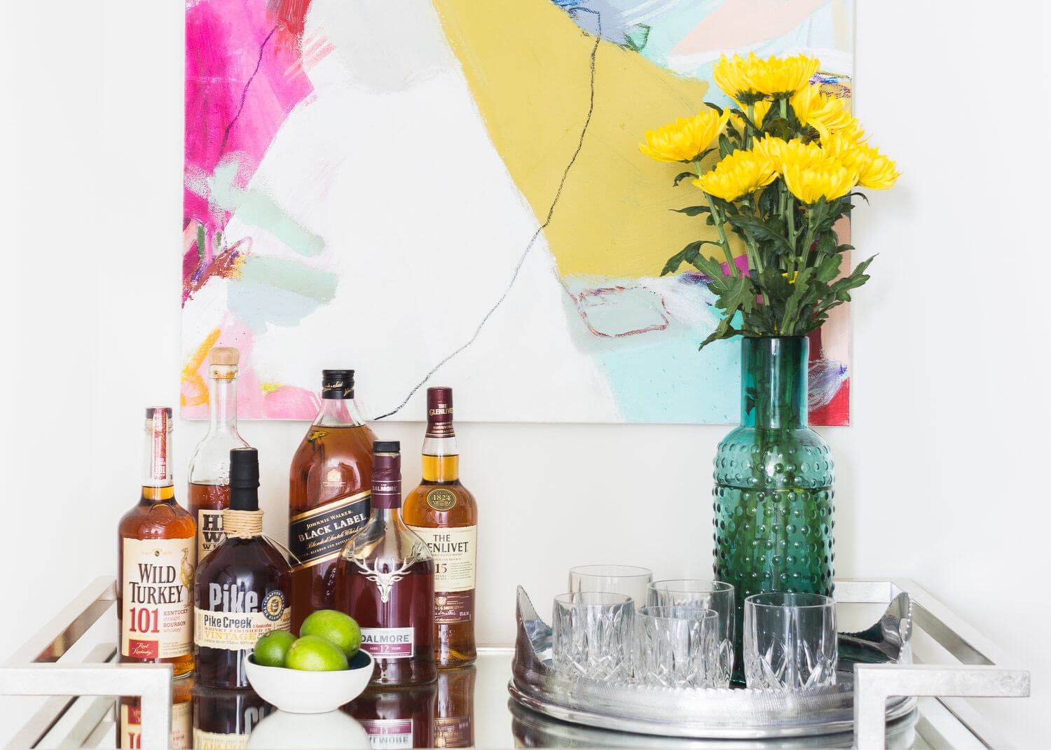 A bar cart allows you to extend the entertaining space A bar cart allows you to extend the entertaining space ©Alyssa Rosenheck Photography