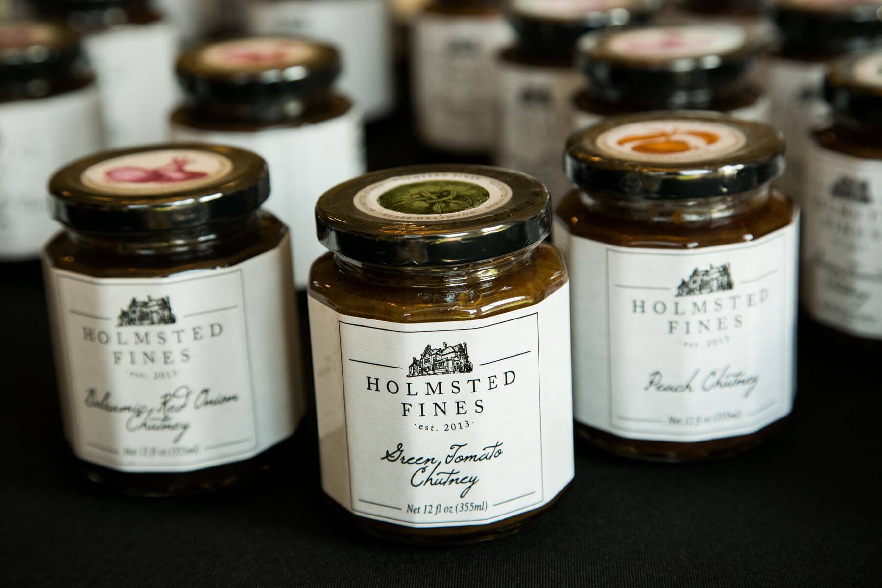 Holmsted Fines all-natural line of chutneys includes green tomato chutney, peach chutney and balsamic red onion chutney. Image: Holmsted Fines Holmsted Fines all-natural line of chutneys includes green tomato chutney, peach chutney and balsamic red onion chutney. Image: Holmsted Fines