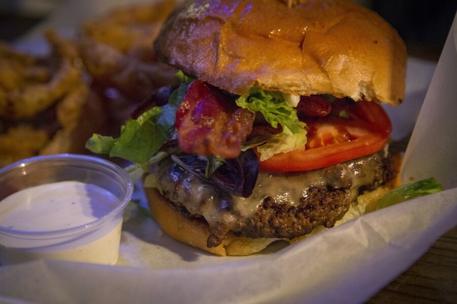 Our reward for a day at High Point Market? A Tipsy'z bacon cheeseburger. 