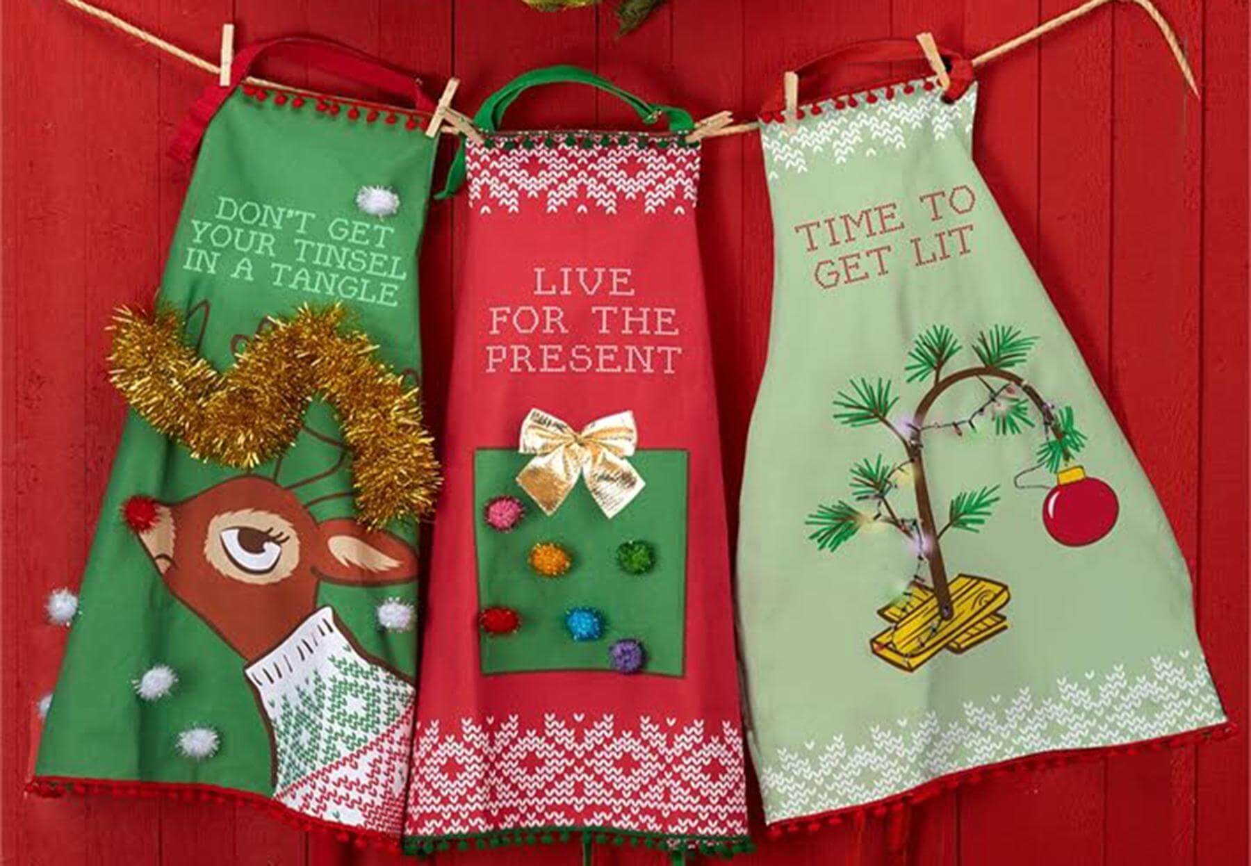 Ugly Christmas aprons for $28 at Work the Metal Hostess Gifts
