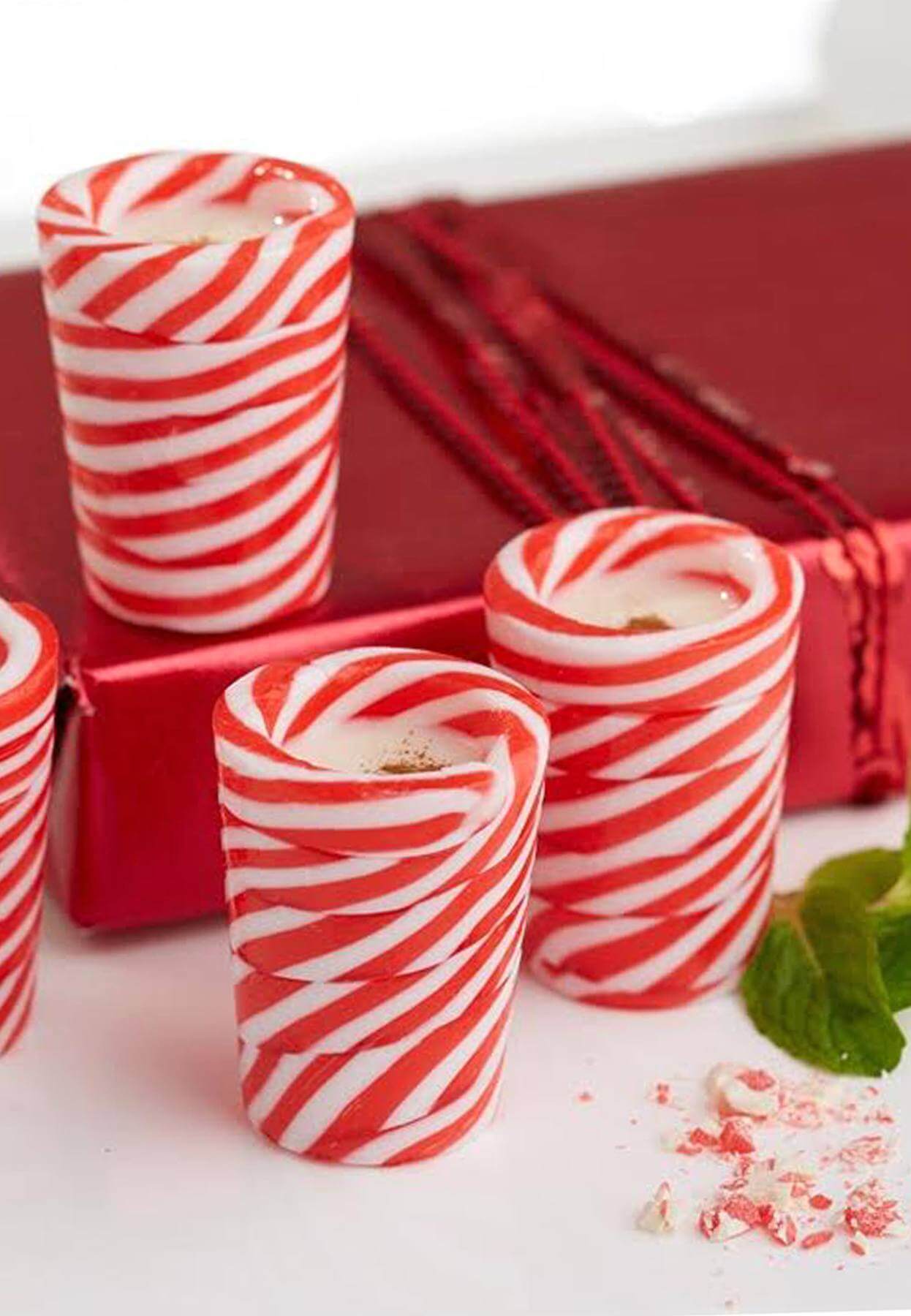 Peppermint shot glasses, $13 at Work the Metal Hostess Gifts