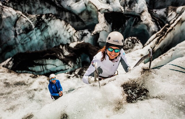 Molly is shown here climbing a glacier in Iceland. Image: Molly Mathis