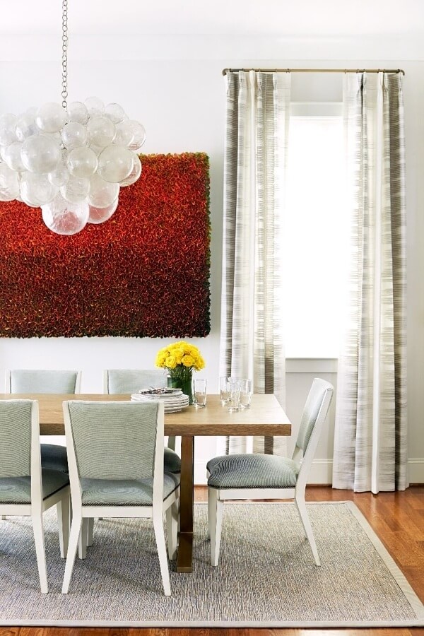 “The Oly bubble fixture brings a fun touch to the dining area to keep the look artistic but light,” says Kara.