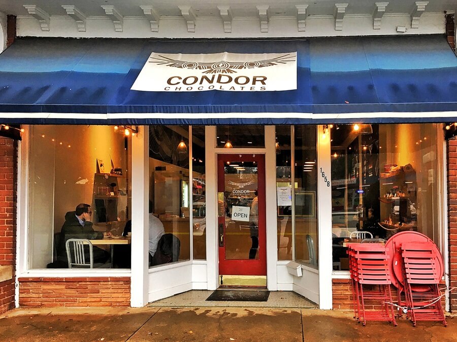 Condor Chocolates storefront in athens ga.