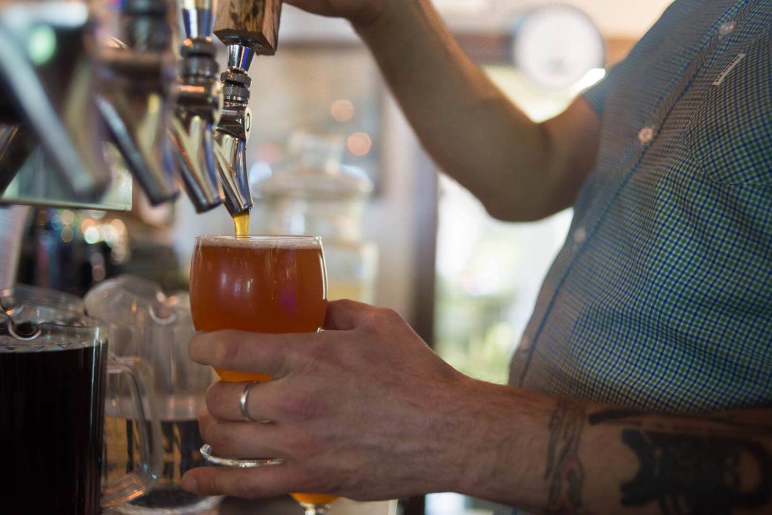 Pouring beer from the tap in Athens, GA 