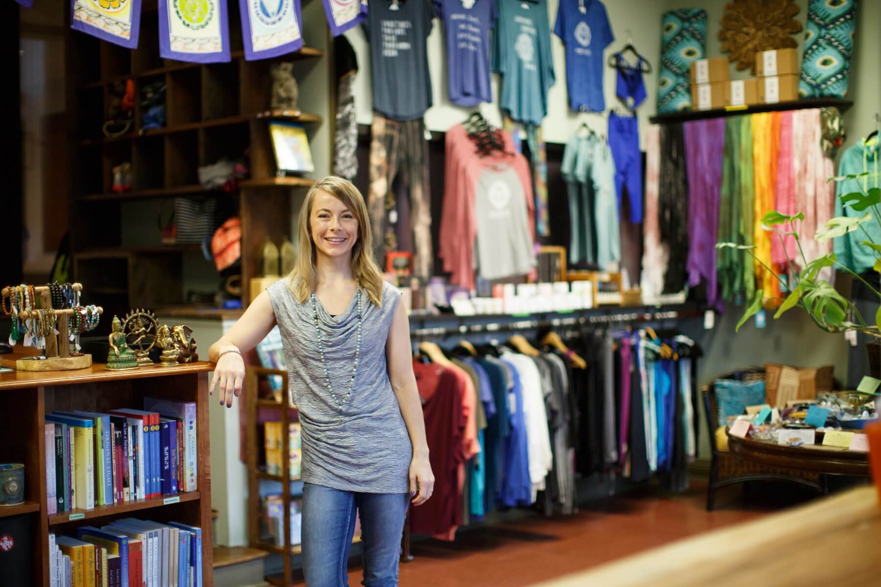 Delta Groove Yoga also offers retail items, such as books, clothing and more.