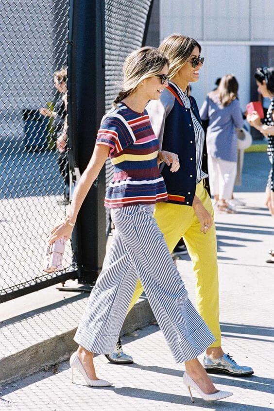 "The first tip for print-mixing is to select two prints that have a similar color palette, or at least one color in common," says Megan. Image: The Zoe Report