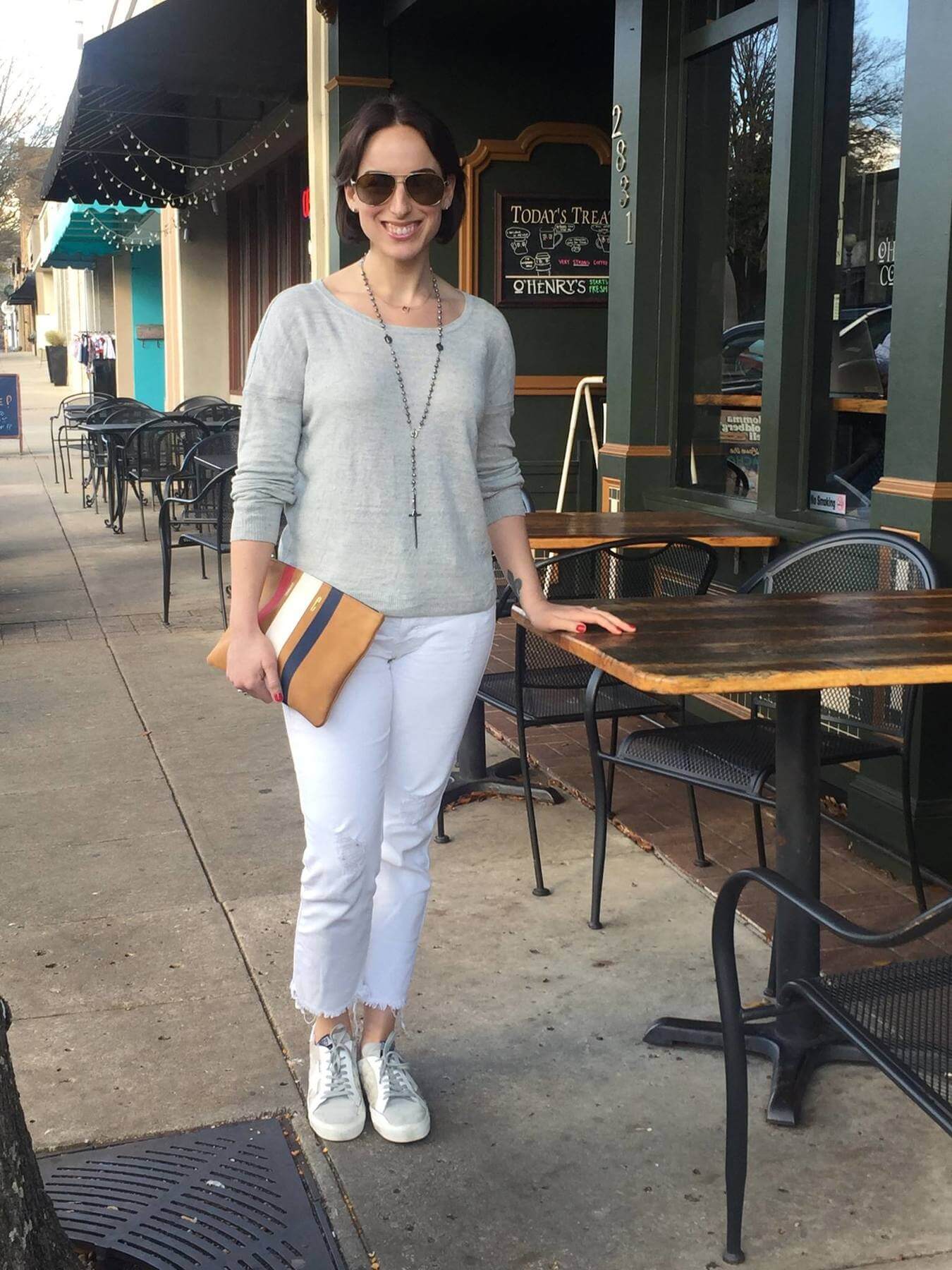 "You should always select a hemline that hits at a slimmer place on your leg to ensure your overall look is on point and chic," says Megan, who rocks the look here.