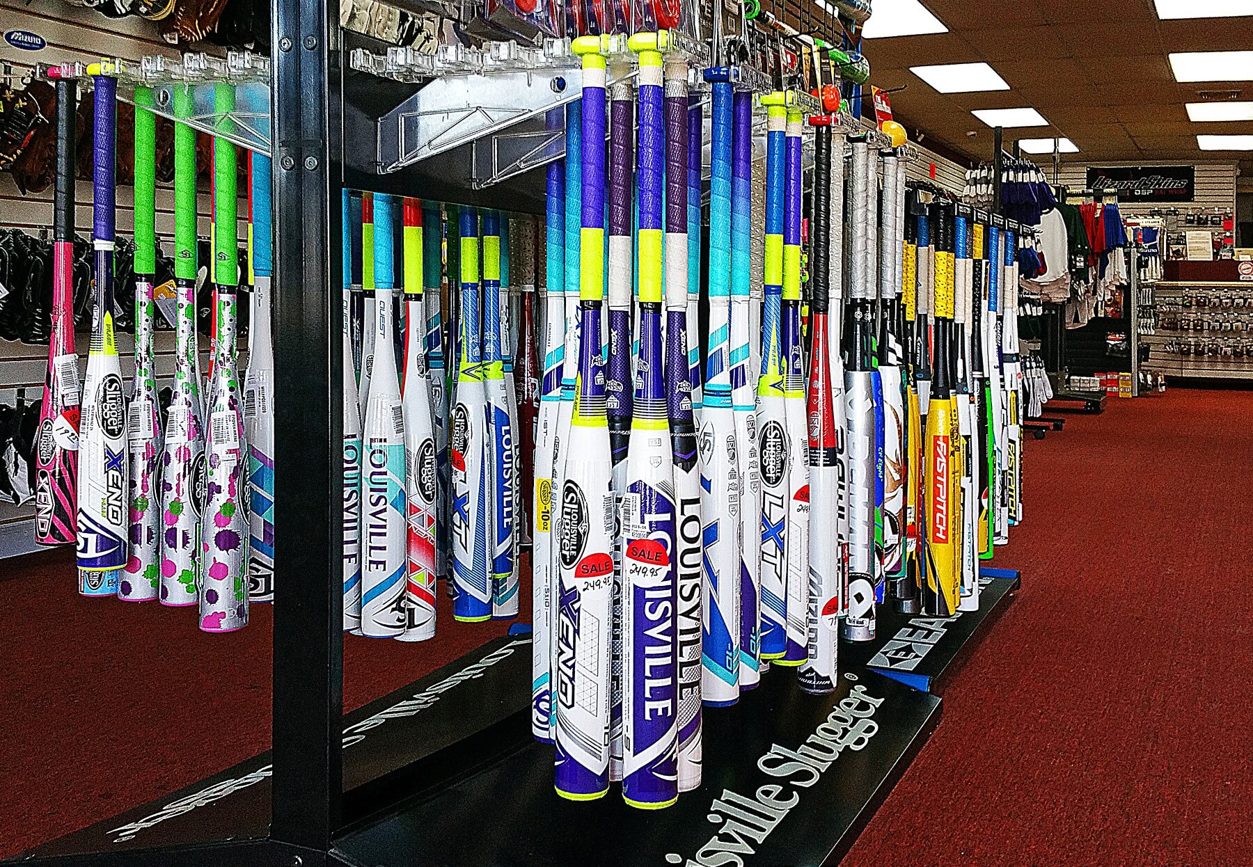 Louisville Sluggers come in every shape, size and color at Romeo's.