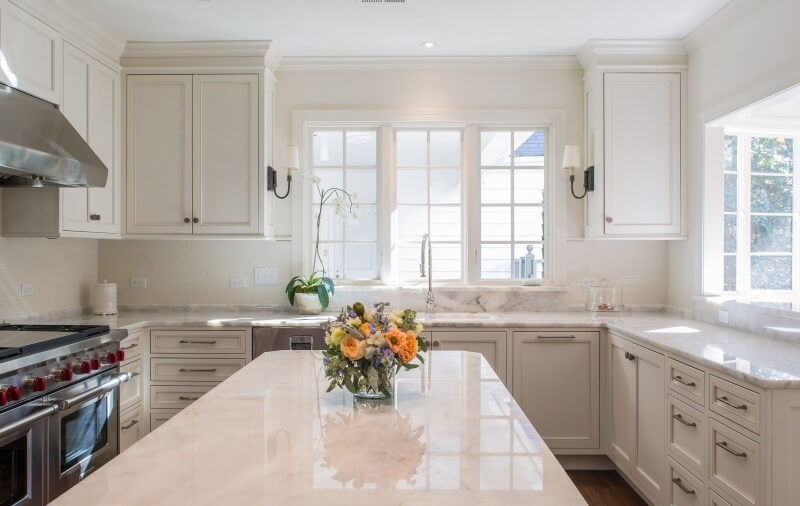 Kitchen with marble, brass