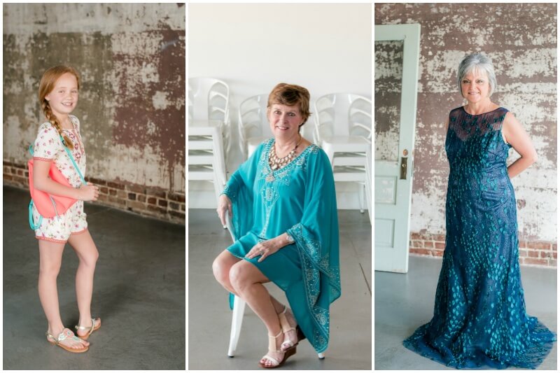 Our February What to Wear models are 9-year-old Lilah Helmer, daughter of StyleBlueprint Editor Lauren Helmer; Tricia Kirk, Executive Director of The Exceptional Foundation; and Christi Burrus, an Executive Assistant at Northwestern Mutual of Alabama and Exceptional Foundation volunteer.