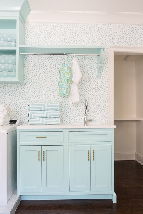 Even the laundry room gets the charm treatment, with shades of white and turquoise and plenty of storage. Even the laundry room gets the charm treatment, with shades of white and turquoise and plenty of storage.