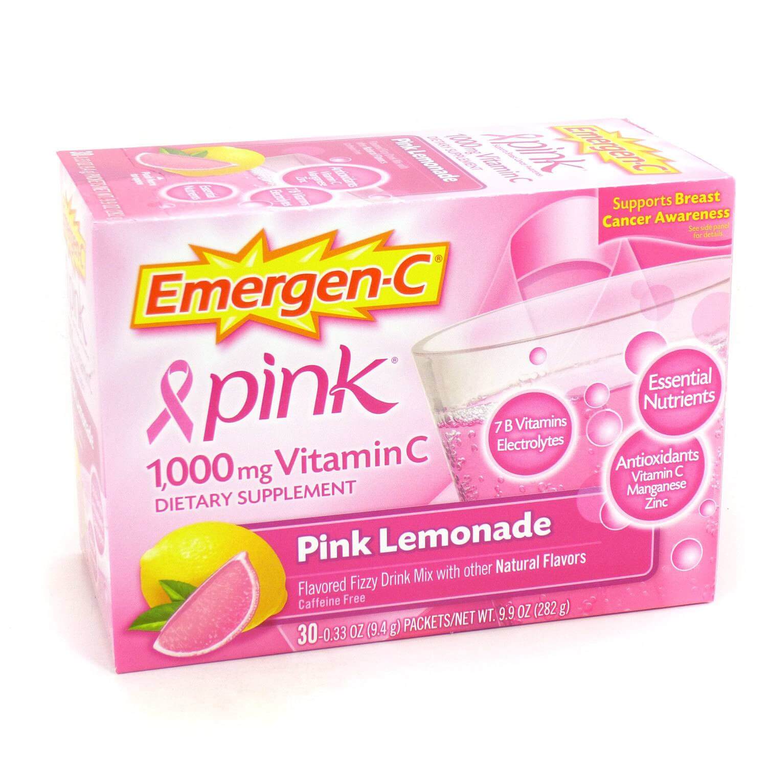 A box of 30 Emergen-C packets is available at Target for $9.99 or find the single packets for under $1 at your local grocery store or drug store.