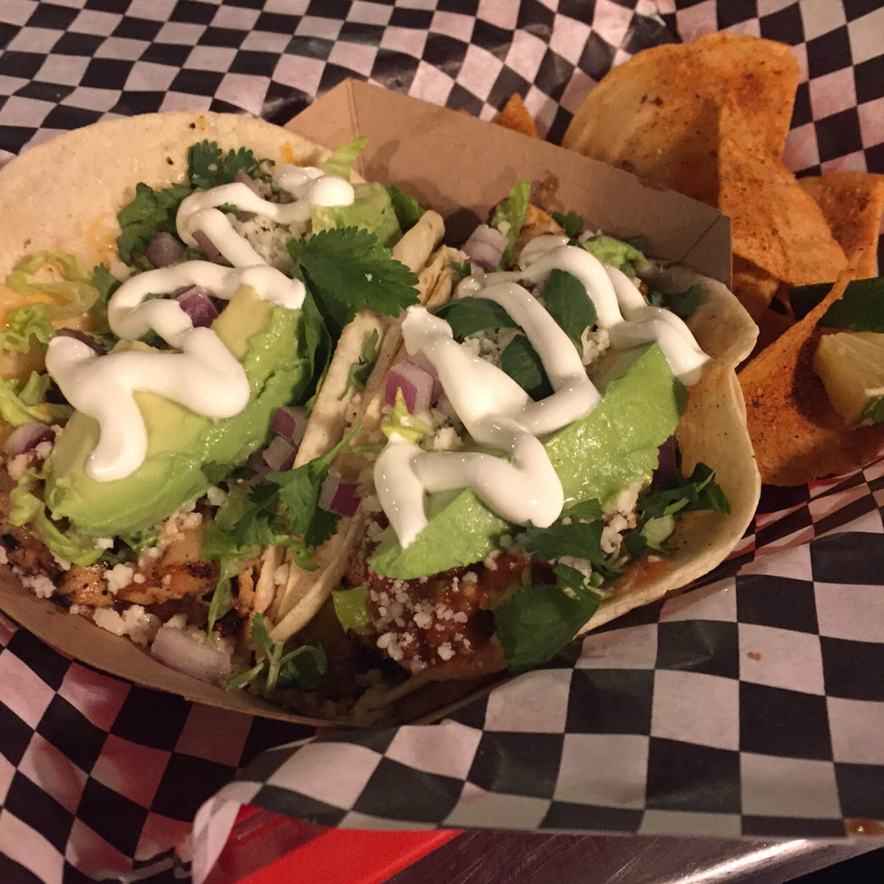 We recommended ordering the tacos at Fuel Café with slices of avocado. Image: Fuel Café