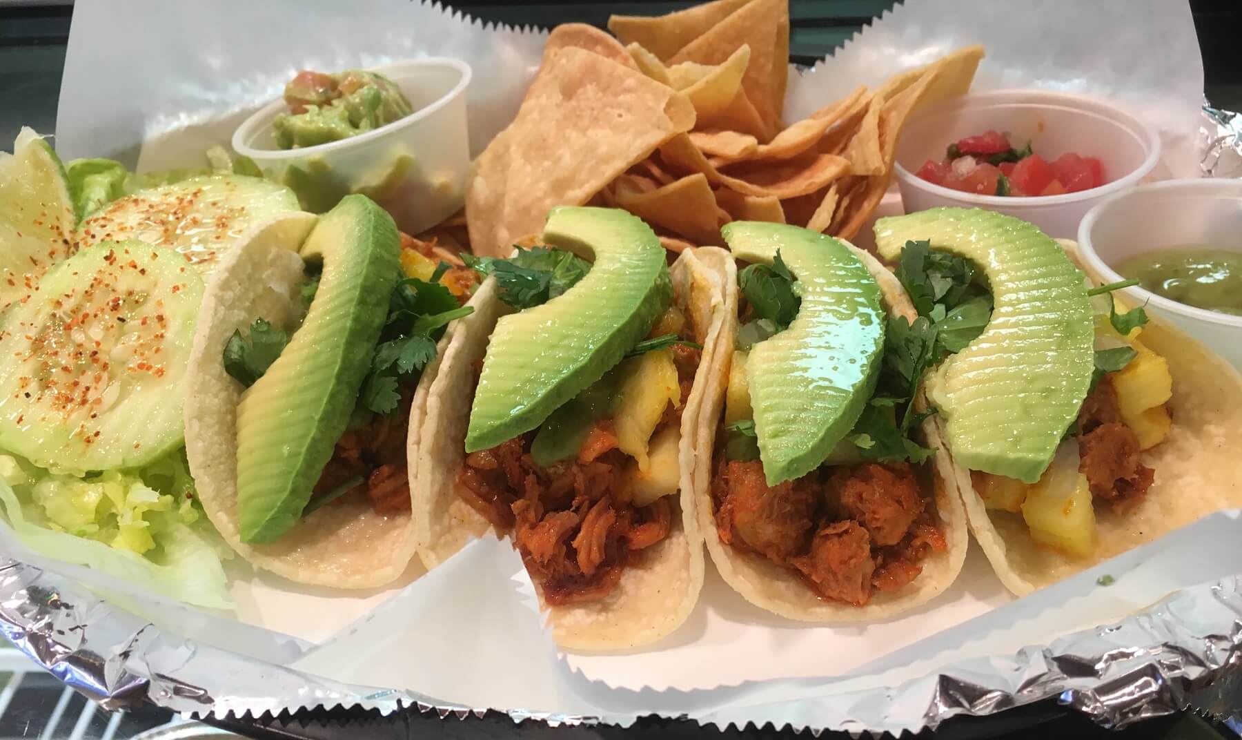 Al pastor tacos at Las Tortugas