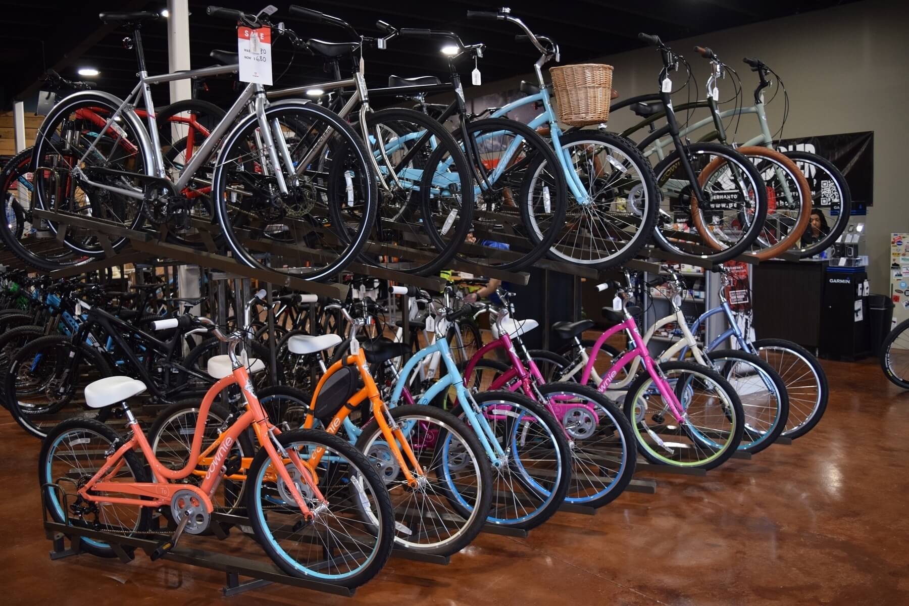 Peddler Bike Shop has a bike for everyone. The bike selection includes hybrids, mountain, and road bikes as well as options for kids of all ages. Peddler Bike Shop has a bike for everyone. The bike selection includes hybrids, mountain, and road bikes as well as options for kids of all ages.