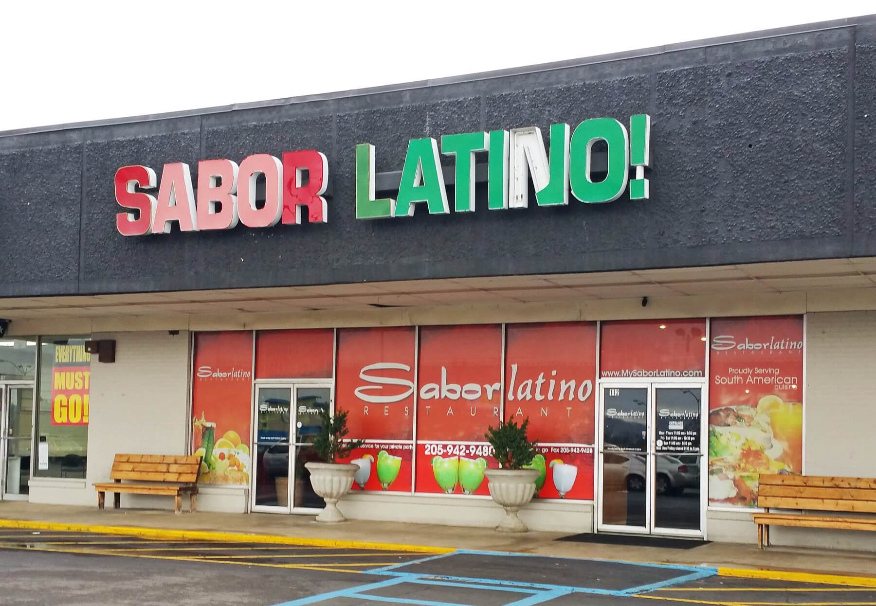 The unassuming façade of Sabor Latino The unassuming façade of Sabor Latino
