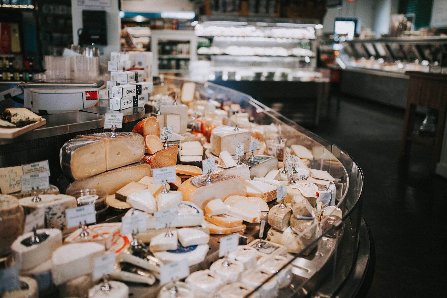 Cheese selections at Reid's