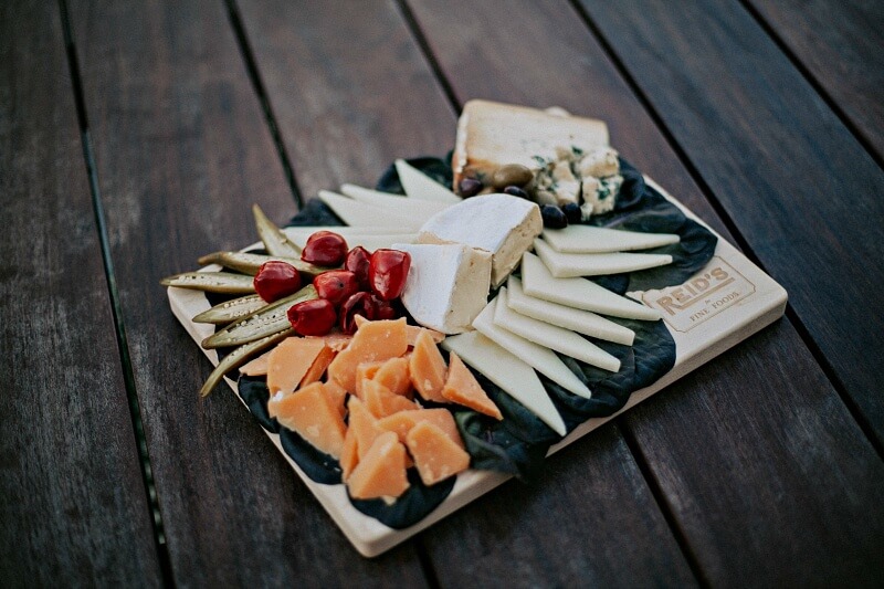 Aerial view of a cheeseboard