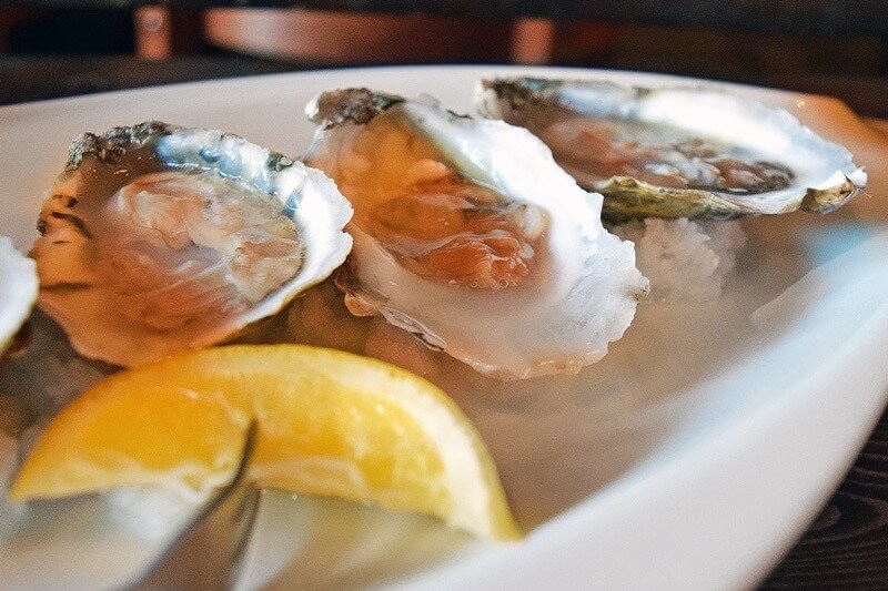 To ensure that the oysters are as fresh as can be, chef Ryan Trimm has small batches flown in three times a week. To ensure that the oysters are as fresh as can be, chef Ryan Trimm has small batches flown in three times a week.
