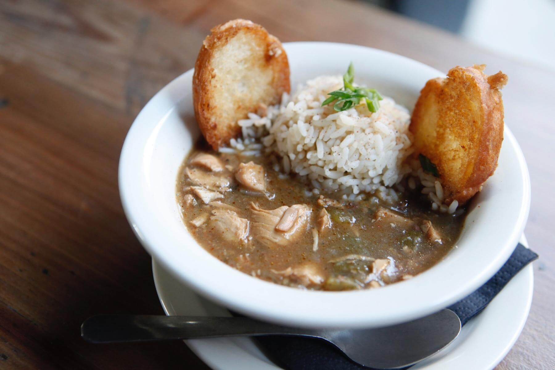 Stop by The Bluff for lunch and enjoy a bowl of gumbo. Image: The Bluff Stop by The Bluff for lunch and enjoy a bowl of gumbo. Image: The Bluff