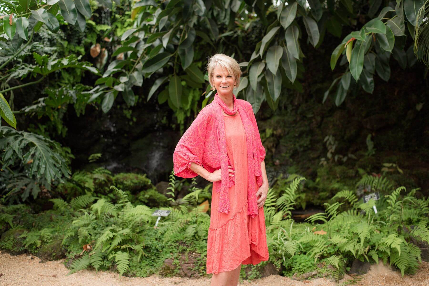 From Town and Country Clothes: Chalet dress, $98; Jacket, $98; Scarf, $48; Riley & Marlie earring, $28.