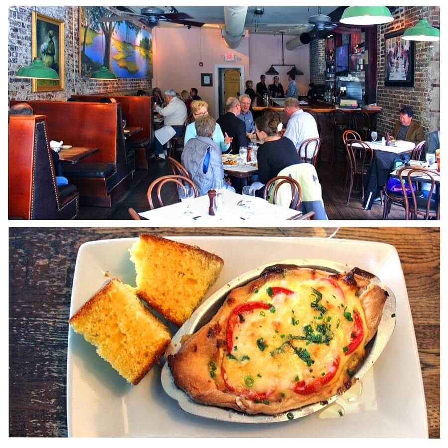 At Virginia’s on King (as well as other places around Charleston), lunch is called Dinner, and dinner is called Supper, fyi. The brick-lined former industrial space is full of regulars who crave the Southern-style fare. Don’t miss the tomato pie, full of gooey gruyere cheese and ripe toms. Photo: Lisa Mowry
