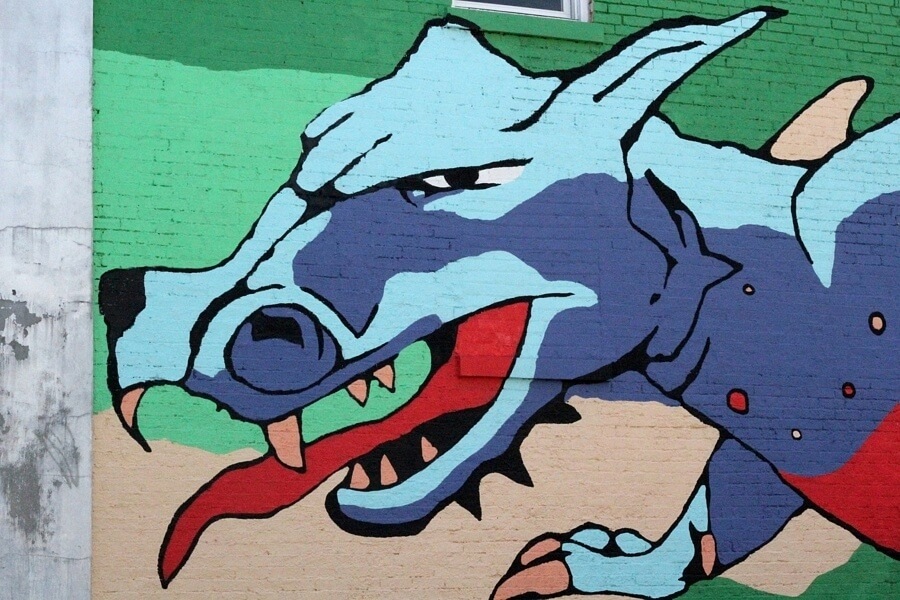  David Glick and Adam Randolph originally painted this mural in 1995 and has since been touched up by artist Andee Rudloff.