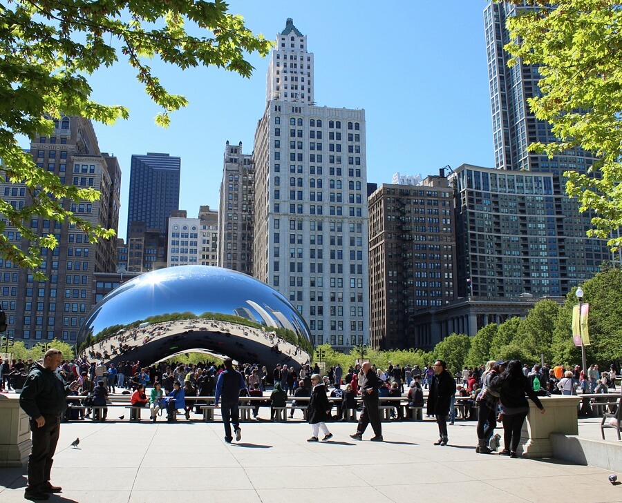 This sculpture was designed to look like liquid mercury, but visitors to Chicago love Millennium Park’s Cloud Gate (known to most affectionately as “the bean”) because of the cool reflections it makes. This sculpture was designed to look like liquid mercury, but visitors to Chicago love Millennium Park’s Cloud Gate (known to most affectionately as “the bean”) because of the cool reflections it makes.