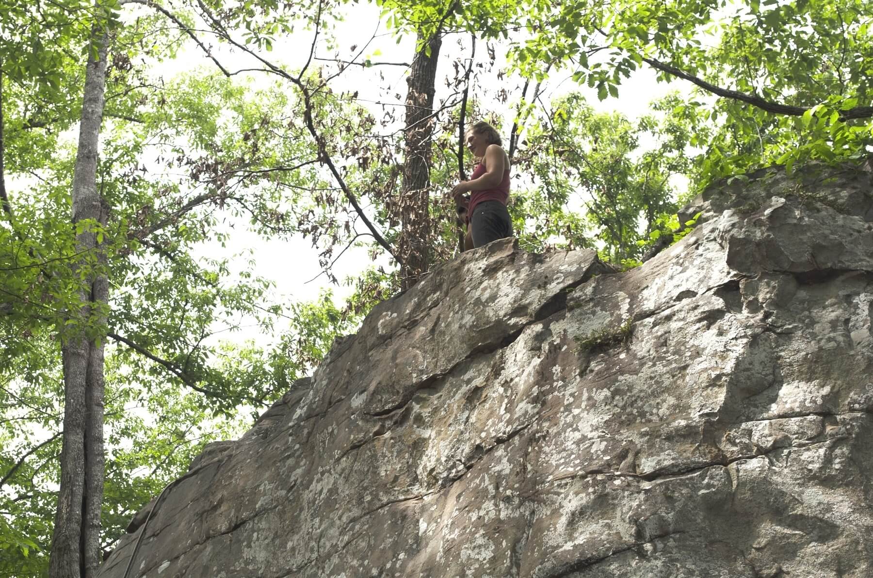 On any given weekend, climbers can be spotted scaling one of Moss Rock’s numerous boulders. The area supports a rare variant of Little River Sandstone Glade — one of only 35 known surviving examples in the world — and four rare plant species.