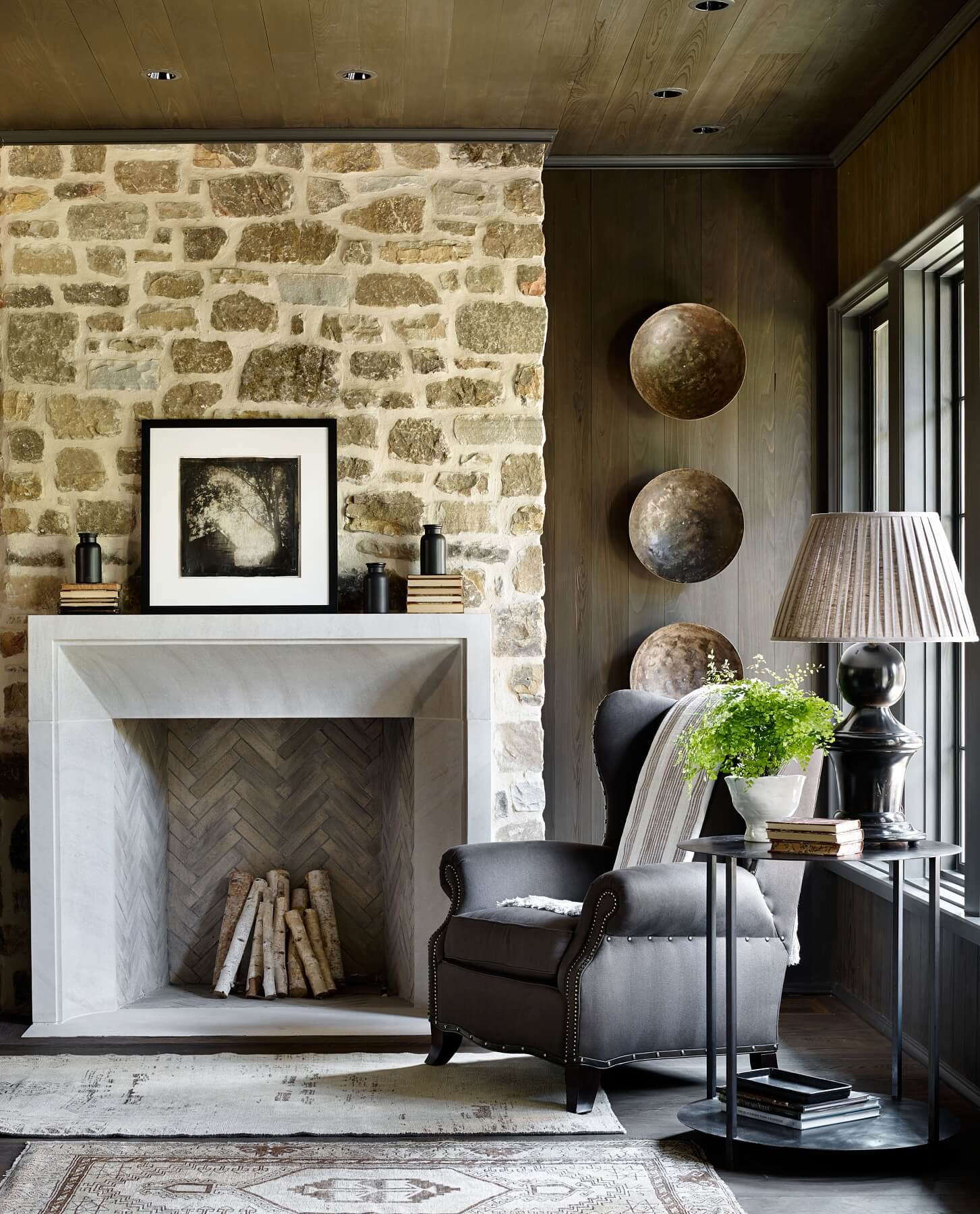 Besides the request for the round dining table and comfortable seating in the den for watching football games, the homeowners were very low maintenance. "They both just said make it beautiful, amazing and a place we would never want to leave," says Beth.