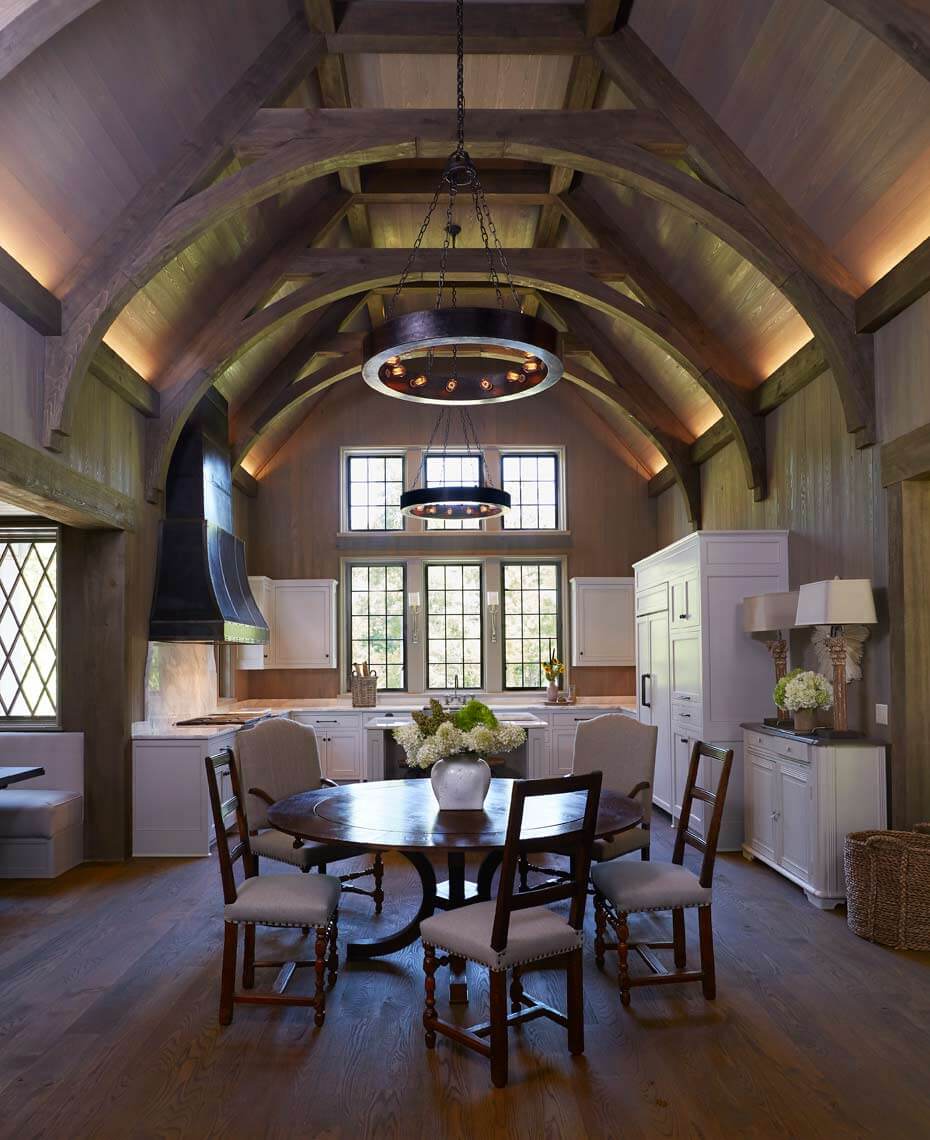 Take in the grandeur of the kitchen — and the fabulous lighting in the ceiling. Imagine hosting a dinner party in this great space!