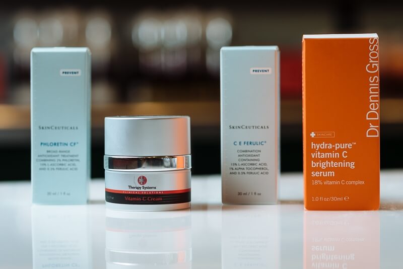 When it comes to Vitamin C products, Mary Kathryn recommends Her favorites are Skin Ceuticals CE Ferulic, Skin Ceuticals Phloretin CF and Therapy Systems Vitamin C Cream. When it comes to Vitamin C products, Mary Kathryn recommends Her favorites are Skin Ceuticals CE Ferulic, Skin Ceuticals Phloretin CF and Therapy Systems Vitamin C Cream.