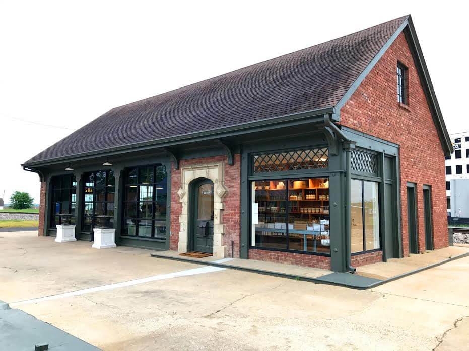A building reimagined: the old service station now houses White's Mercantile, which just opened this week and is owner Holly Williams' third White's location.