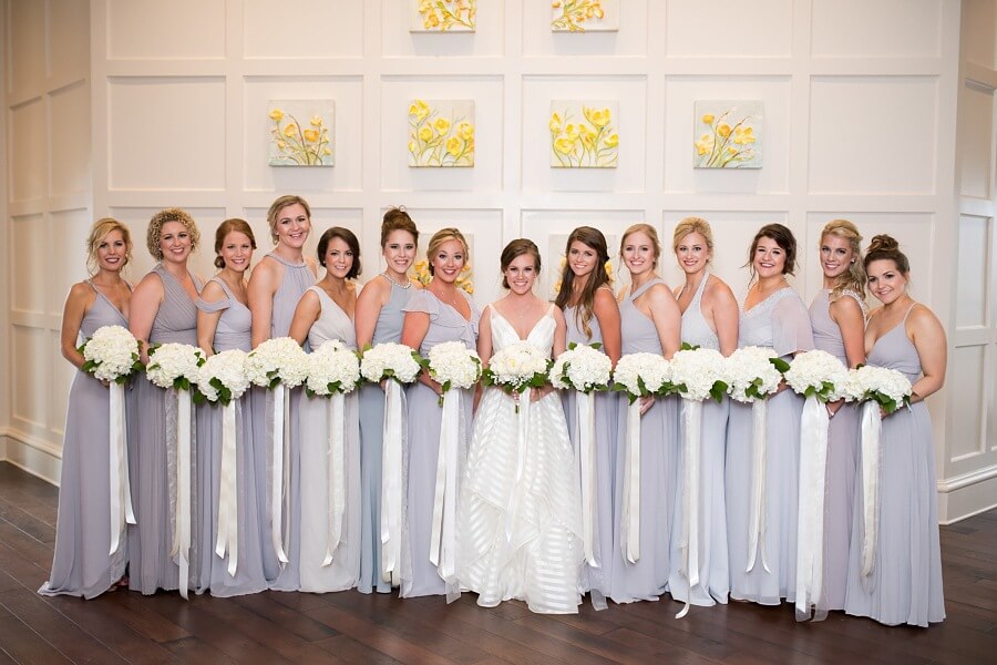 With thirteen special ladies by her side, Caroline was ready to walk down the aisle. 