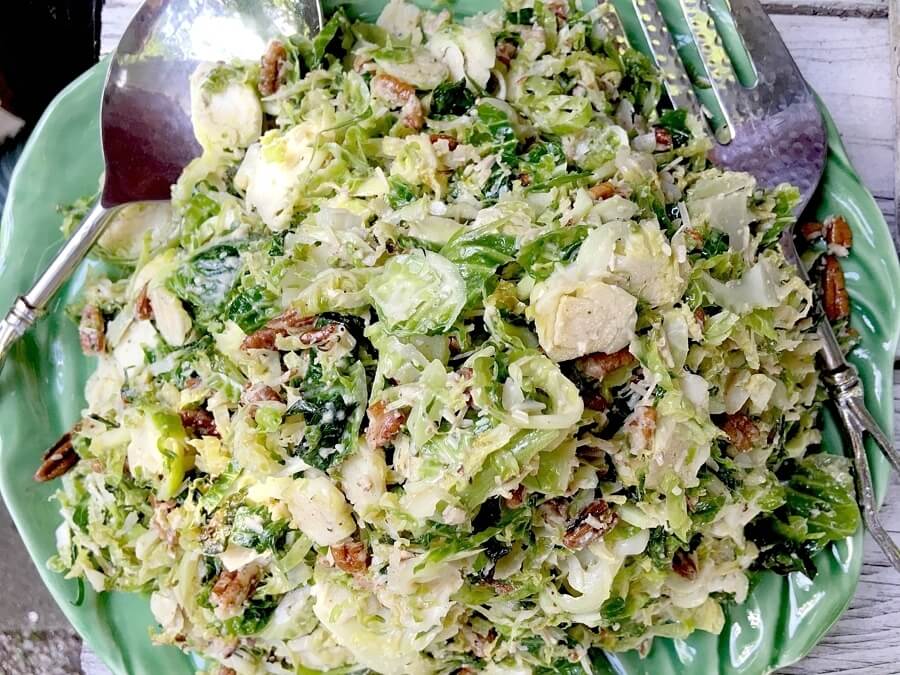 outdoor shot of Brussels Sprout Caesar Salad 1