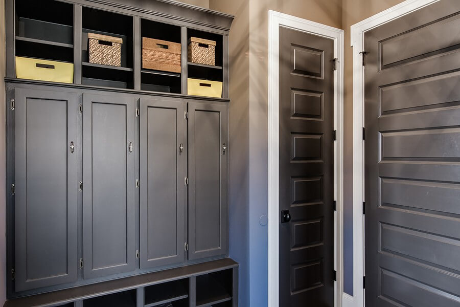 Keep coats, bags and shoes out of sight with the help of the mudroom storage.