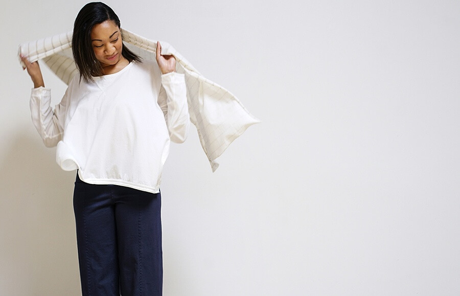 "We use 100% organic cotton jersey fabric in our designs, sourced sustainably from seed to fabric — along with repurposed and reclaimed materials," it reads on the Alabama Chanin website. "We use 100% organic cotton jersey fabric in our designs, sourced sustainably from seed to fabric — along with repurposed and reclaimed materials," it reads on the Alabama Chanin website.