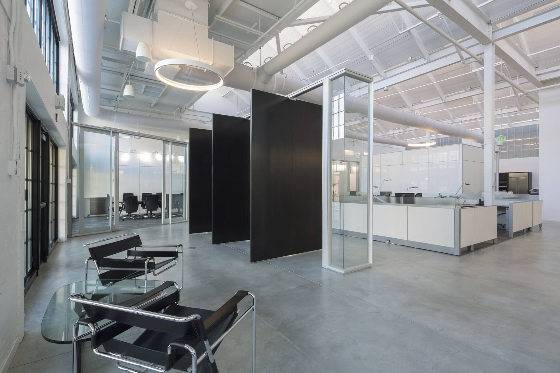This modern black-and-white office embraces natural light as a central player in its design scheme. Image: Mason Fischer This modern black-and-white office embraces natural light as a central player in its design scheme. Image: Mason Fischer