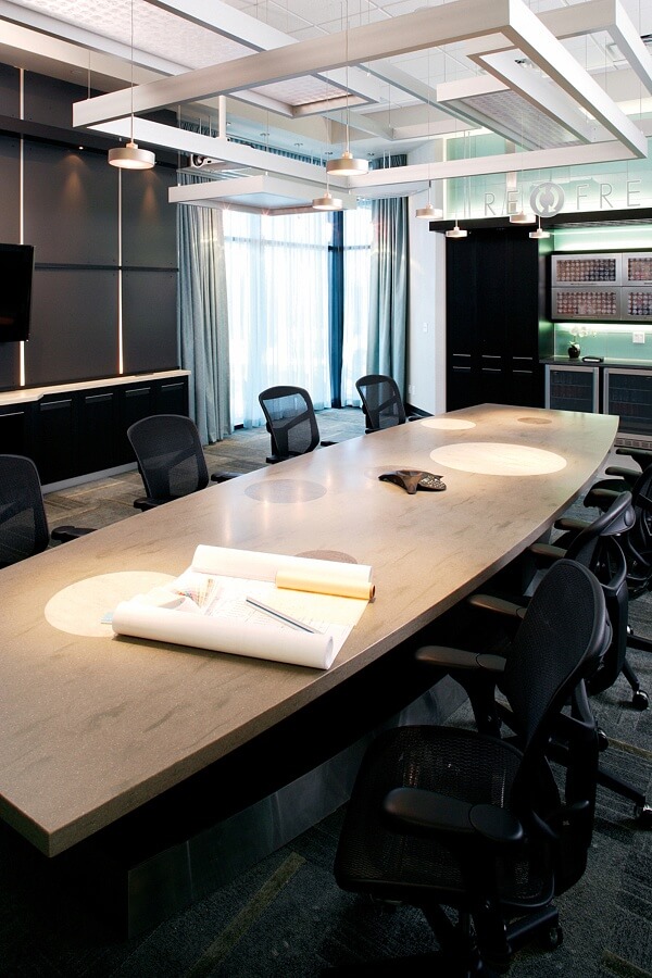 With numerous clients on sire on a weekly basis, Power's large open conference rooms make even the longest meetings tolerable. Image: Power Creative 