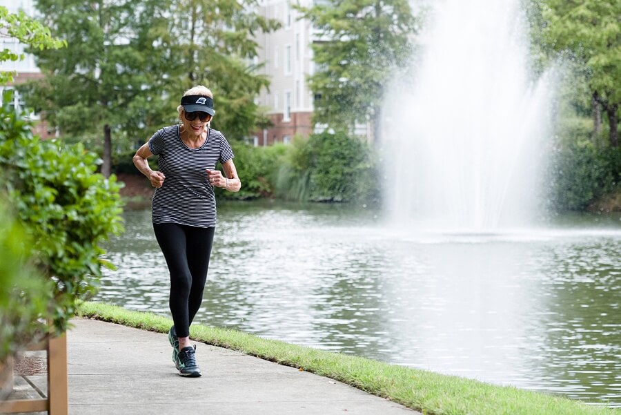 "It’s very invigorating," Harriette says of running marathons. "You feel good afterwards for at least a week after running a marathon." Harriette Thompson